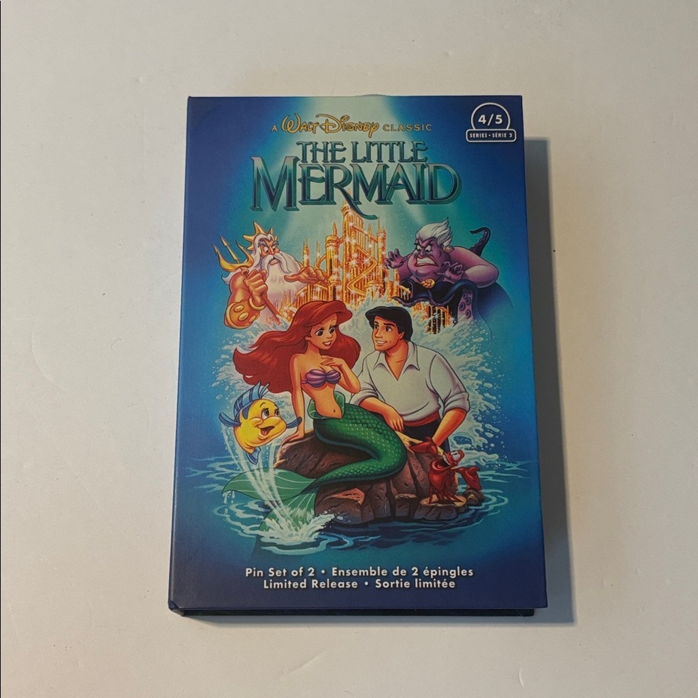 Disney The Little Mermaid VHS Pin Set 4/5 Limited release - Includes 2 Pins